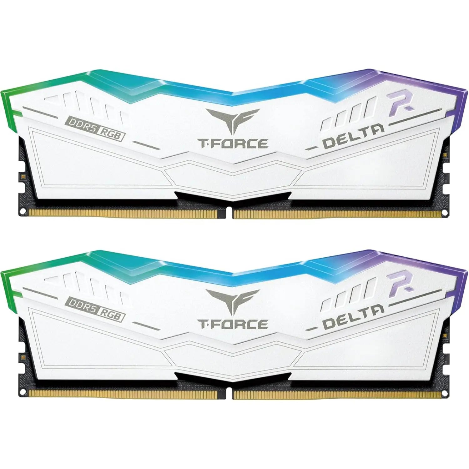 TeamGroup T-Force Delta RGB 32GB (2x16GB) 6400MHz (6400MT/s) CL40 DDR5 Desktop Memory - White - PakByte Computers