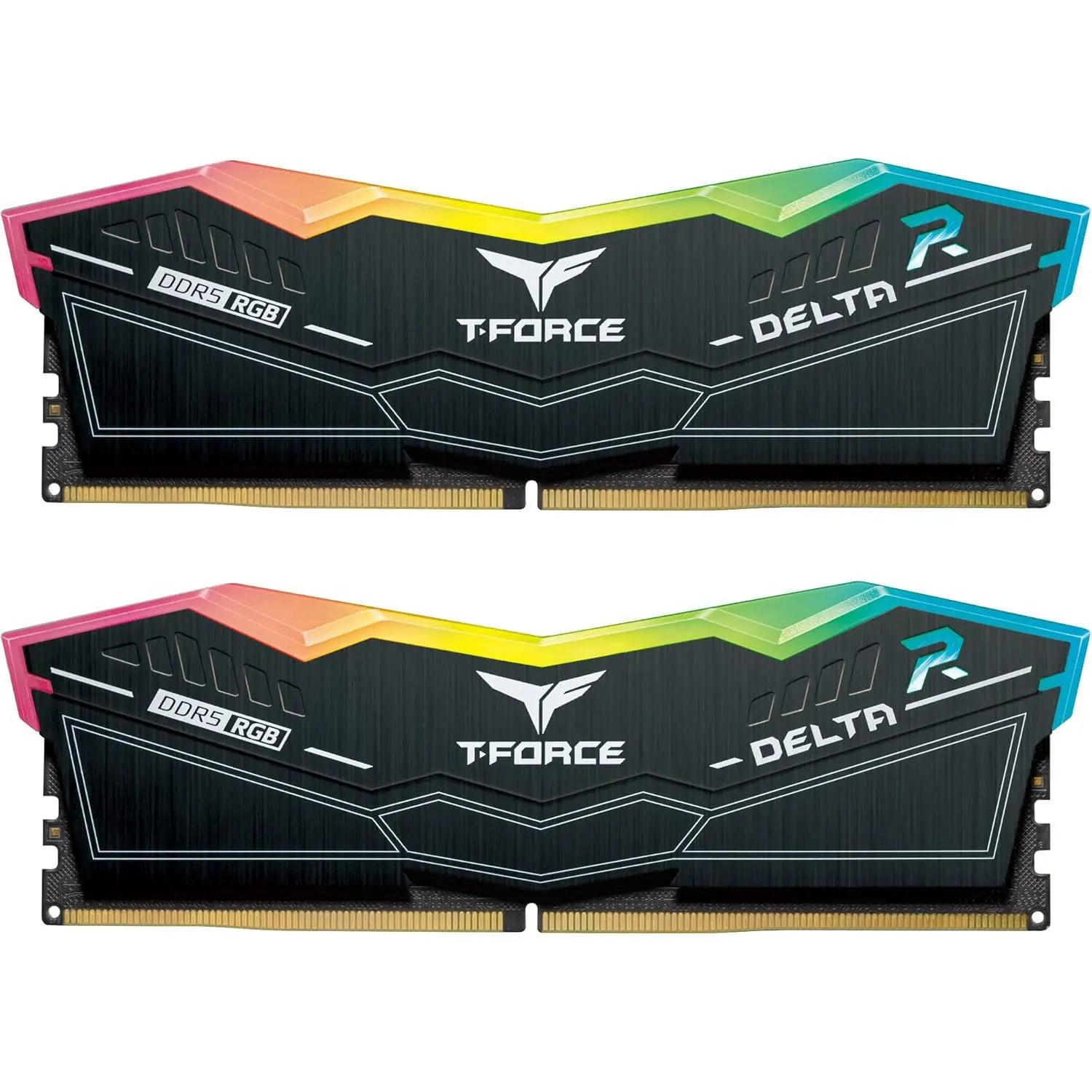 TeamGroup T-Force Delta RGB 32GB (2x16GB) 6400MHz (6400MT/s) CL40 DDR5 Desktop Gaming Memory - Black - PakByte Computers