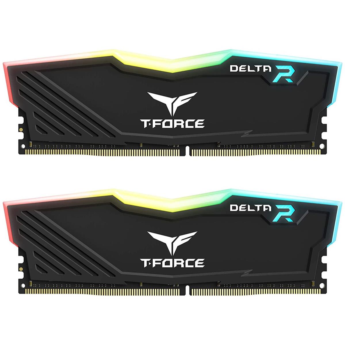 TeamGroup T-Force Delta RGB 32GB (2x16GB) 3600MHz C18 DDR4 Desktop Memory - Black - PakByte Computers