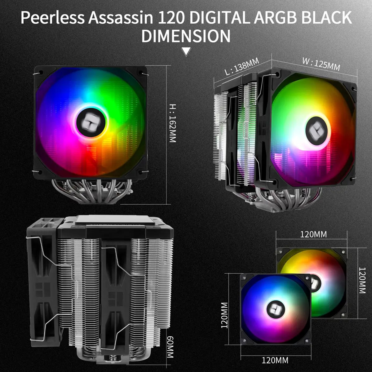 Thermalright Peerless Assassin 120 Digital ARGB CPU Air Cooler - Black