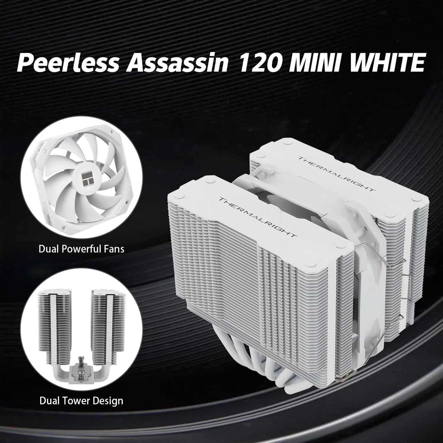 Thermalright Peerless Assassin 120 Mini  CPU Air Cooler - White - PakByte Computers