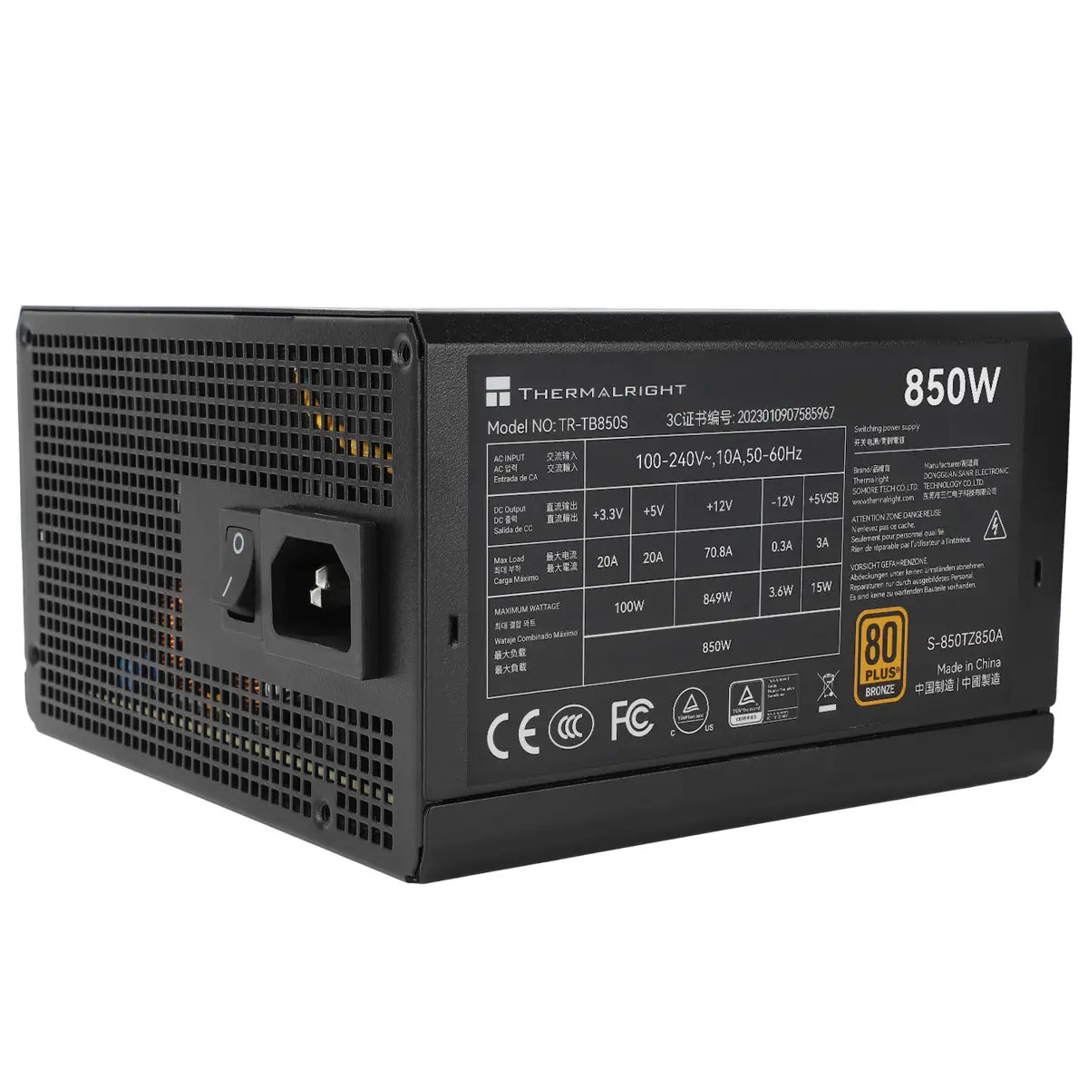 Thermalright TB-850S 850W 80 Plus Bronze Power Supply