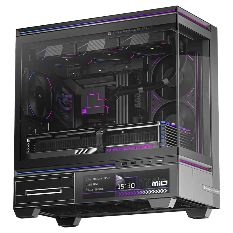 Thermalright TL-M10 Vision LCD Screen Mid-Tower Micro-ATX Gaming Case - Black