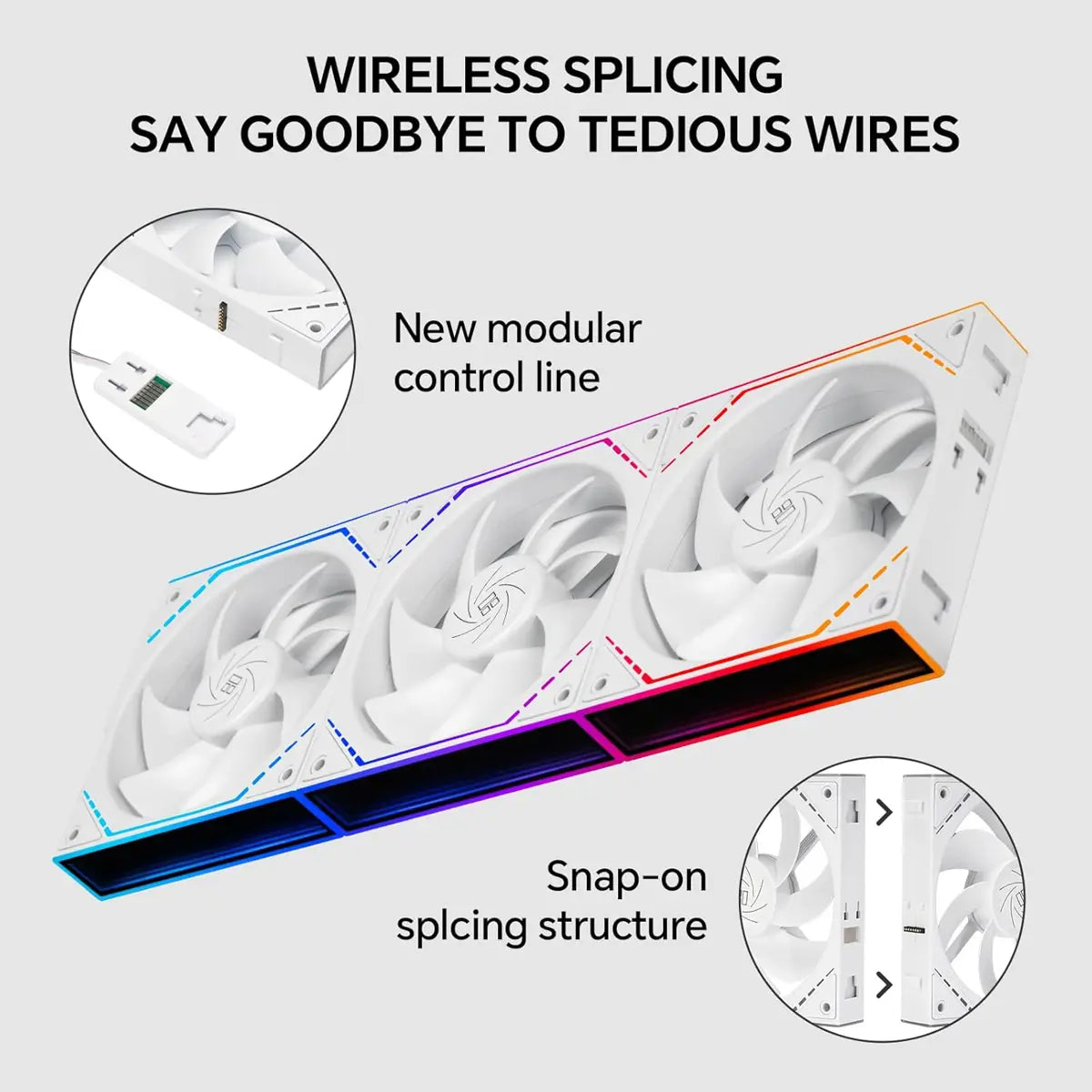 Thermalright TL-M12QW X3 120mm PC Case Cooling Fans, Pack of 3 - White