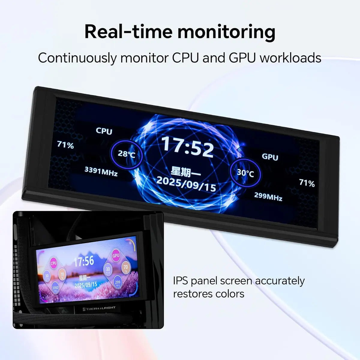 Thermalright Trofeo Vision LCD AIO Display 6.86” PC Monitor - Black