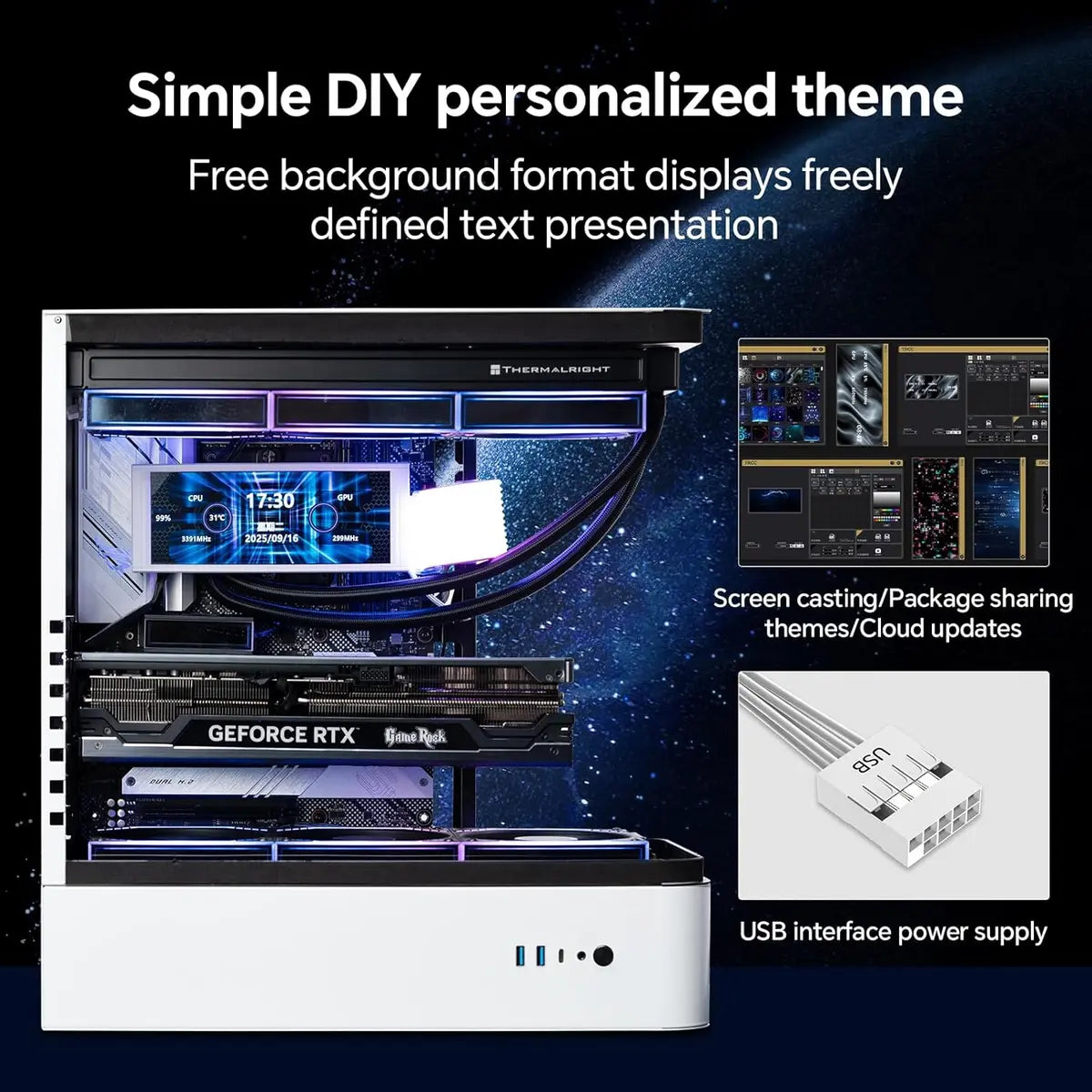 Thermalright Trofeo Vision LCD AIO Display 6.86” PC Monitor - White