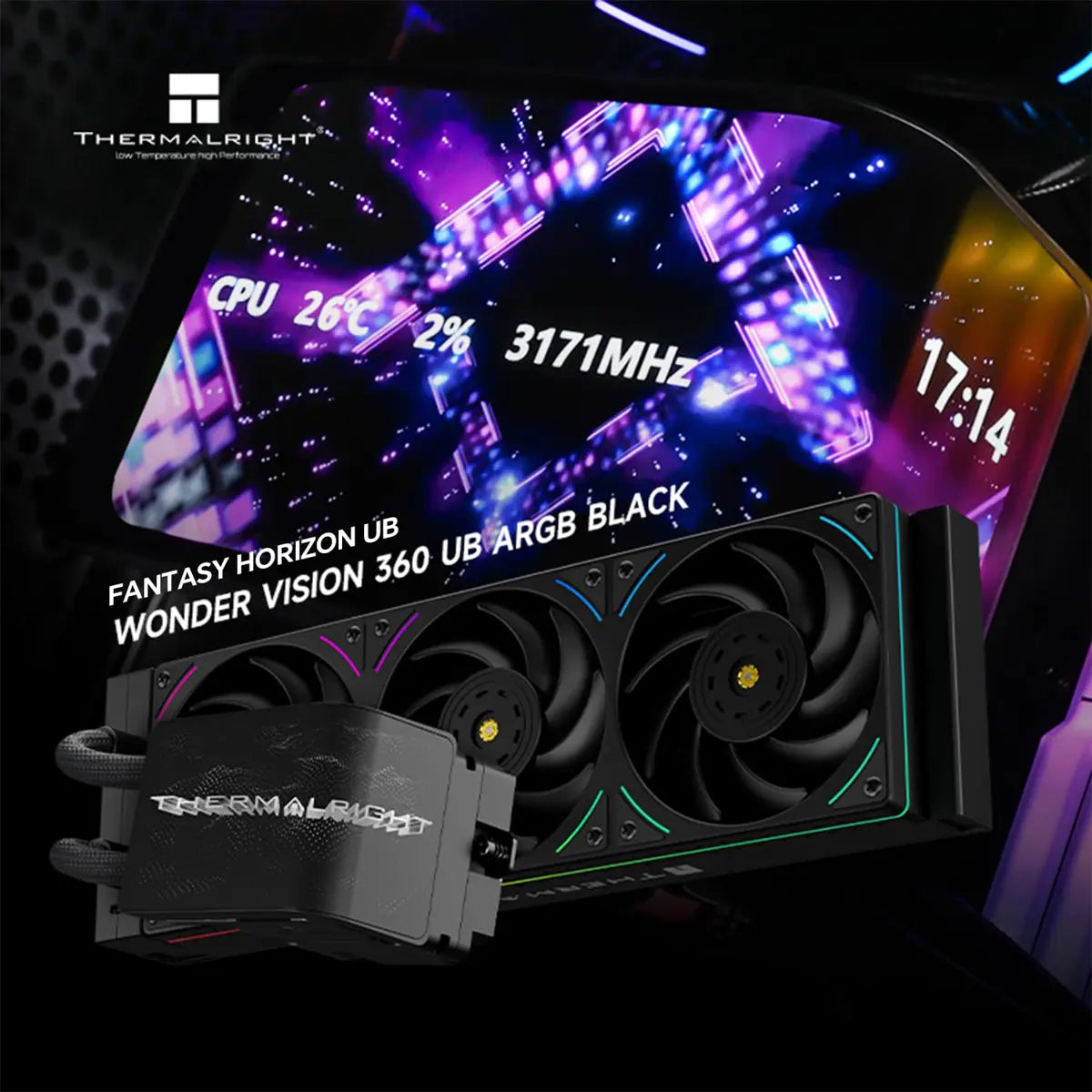 Thermalright Wonder Vision 360 UB ARGB CPU AIO Liquid Cooler - Black