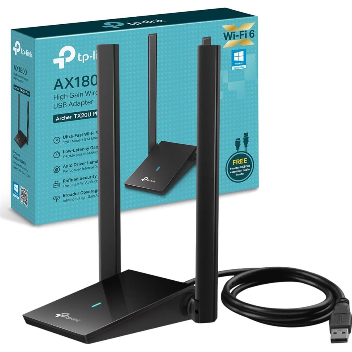 TP-Link Archer TX20U Plus AX1800 Wi-Fi 6 Dual Antennas High Gain Wireless USB 3.0 Adapter - PakByte Computers