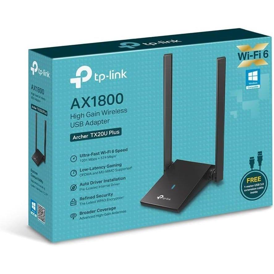 TP-Link Archer TX20U Plus AX1800 Wi-Fi 6 Dual Antennas High Gain Wireless USB 3.0 Adapter - PakByte Computers