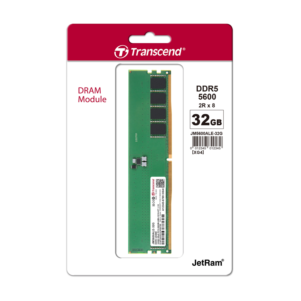 Transcend 32GB 5600MHz DDR5 Desktop Memory