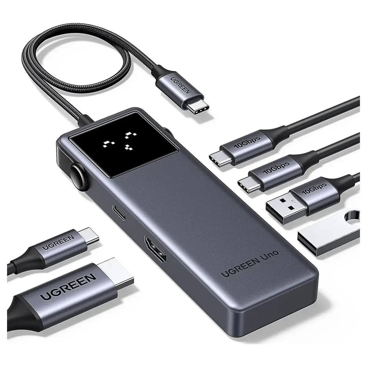Ugreen 35998 UNO 6 In 1 USB-C HUB, 10Gbps USB-C and USB-A, 4K@60Hz HDMI