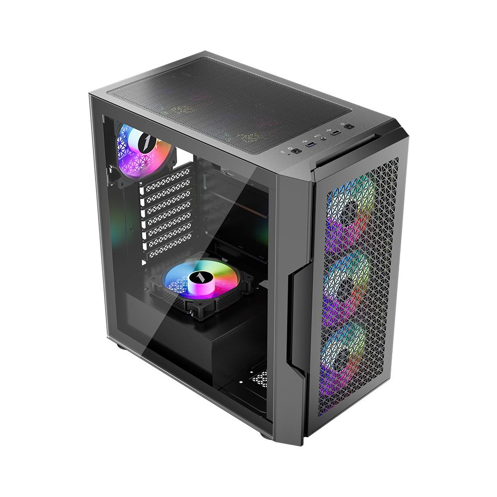 1st Player T7 ARGB Mid-Tower ATX Gaming Case - Black
