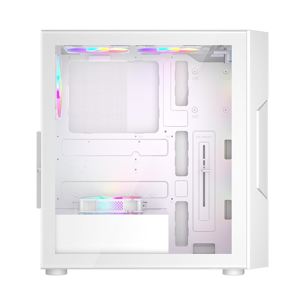 1st Player T7 ARGB Mid-Tower ATX Gaming Case - White