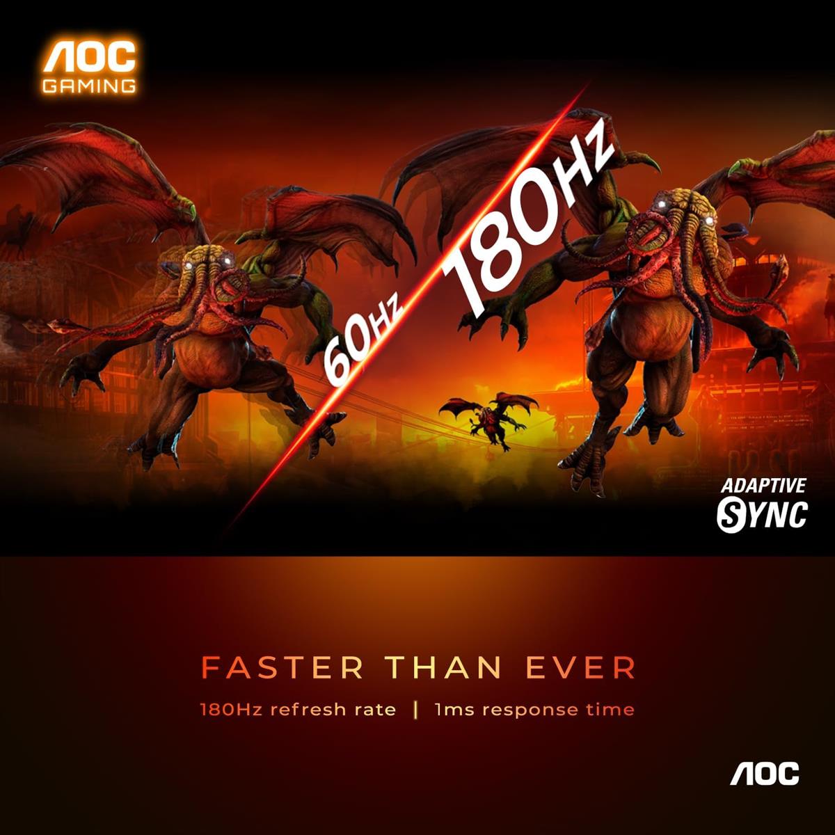 AOC 24G15N - 180Hz 1080p FHD VA 24" Gaming Monitor