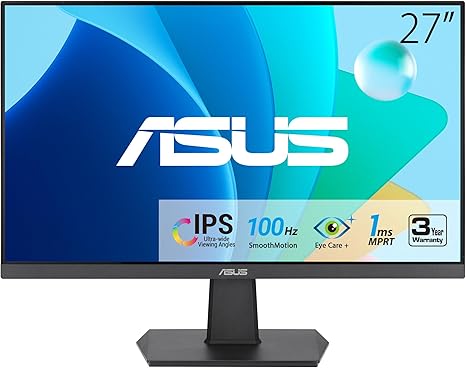 ASUS 27" VA27EHF 1080P 100Hz Full HD Frameless Monitor - Black