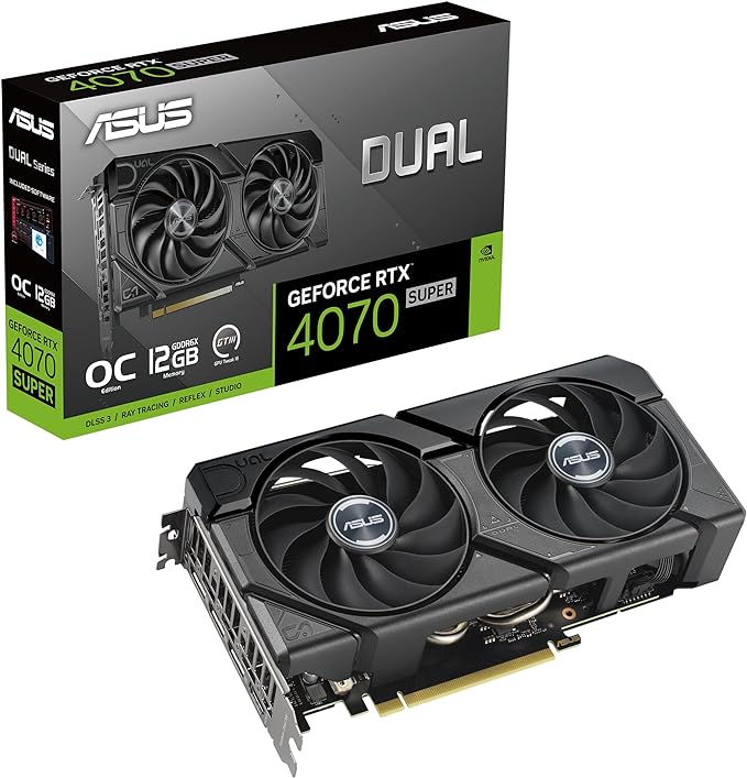 ASUS Dual GeForce RTX™ 4070 SUPER EVO OC Edition 12GB GDDR6X Graphics Card - PakByte Computers 