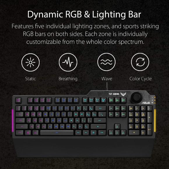 ASUS Membrane Gaming Keyboard for PC - TUF K1 | Black - PakByte Computers 