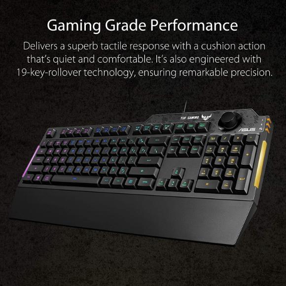ASUS Membrane Gaming Keyboard for PC - TUF K1 | Black - PakByte Computers 