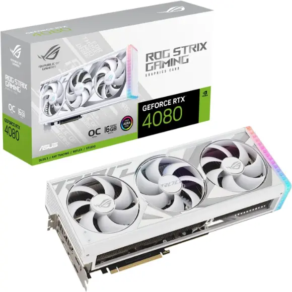 ASUS ROG Strix GeForce RTX 4080 OC Edition Gaming Graphics Card - White