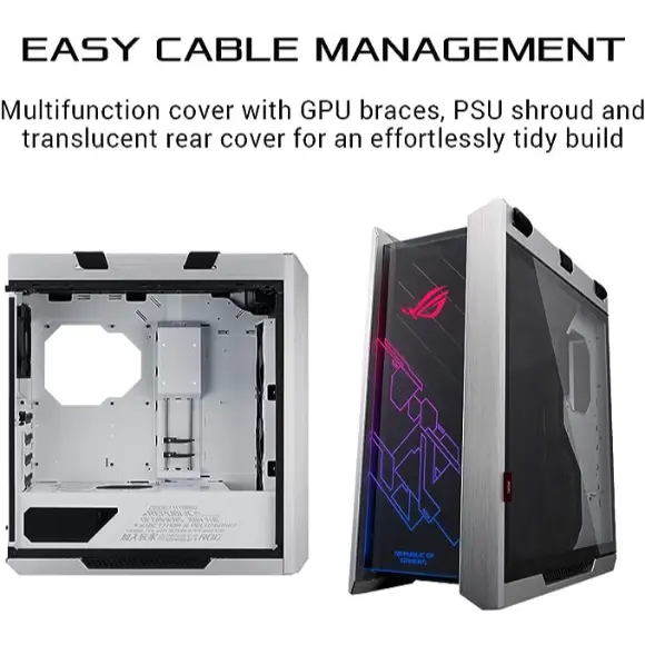 ASUS ROG Strix Helios GX601 RGB Mid-Tower Computer Case - White - PakByte Computers 