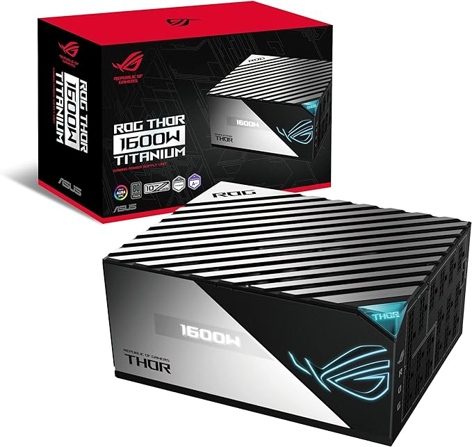 ASUS ROG Thor 1600W Titanium, Fully Modular, 80+ Titanium, GaN MOSFETs, OLED Panel