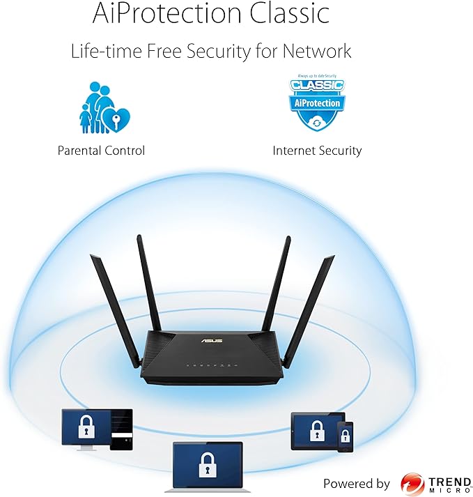 ASUS RT-AX52 (AX1800) Dual Band WiFi 6 Extendable Router - PakByte Computers 