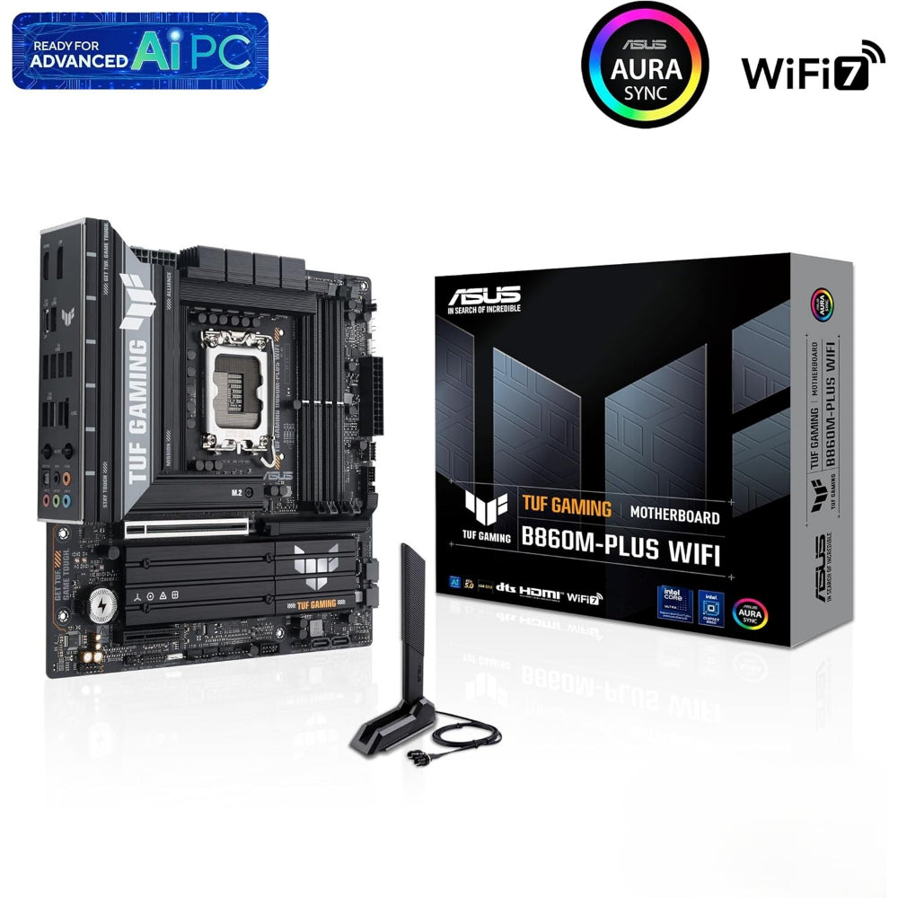 ASUS TUF GAMING B860M-PLUS WIFI DDR5 LGA1851 microATX Motherboard - PakByte Computers  