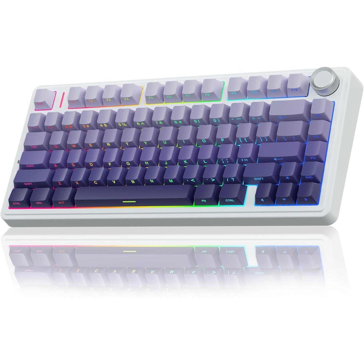 Aula F75 Wireless 75% Gasket Hot Swappable Custom Keyboard -Gradient Purple
