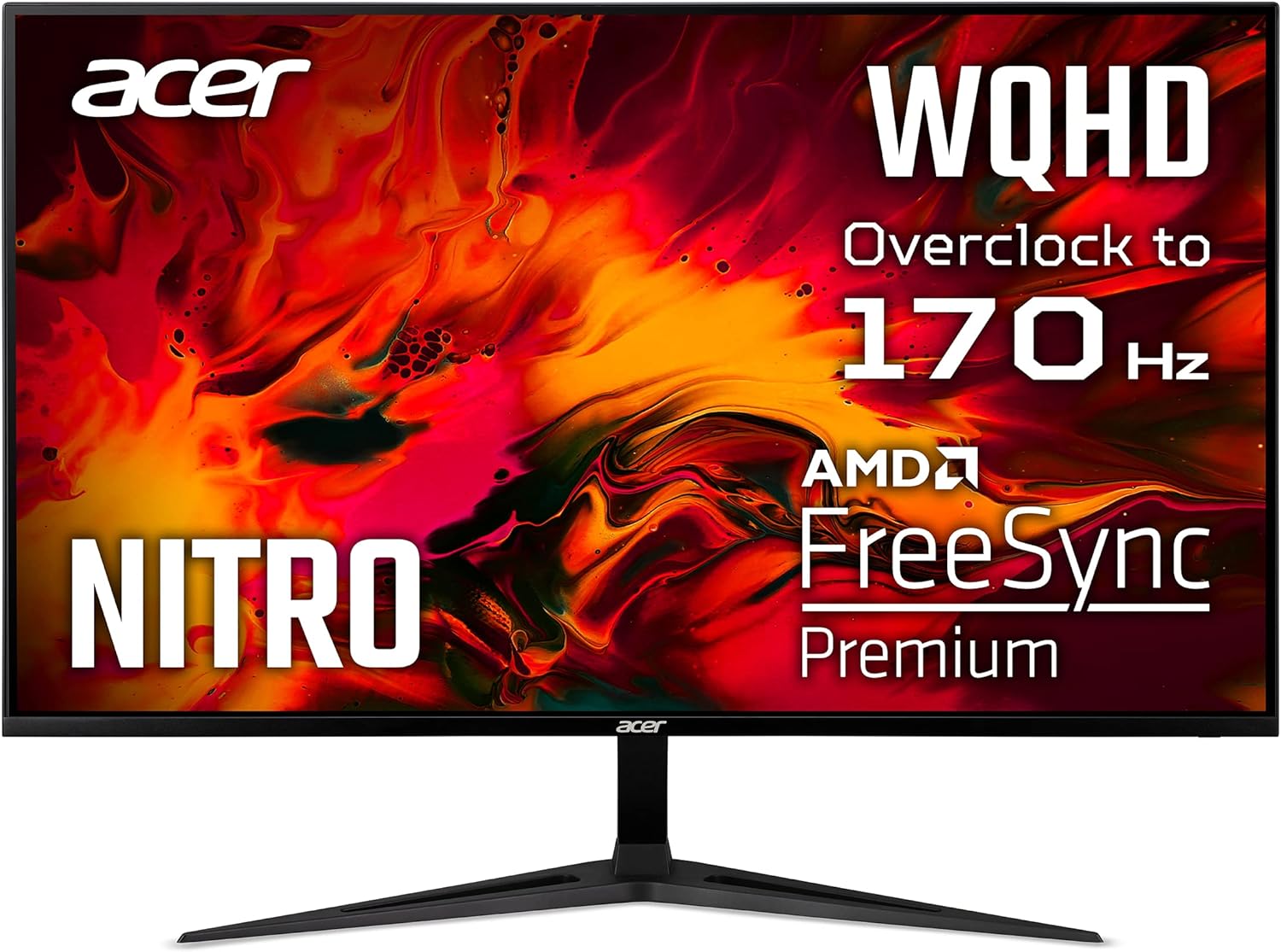 Acer Nitro RG321QU 31.5" Zero-Frame IPS WQHD 2k 170hz Gaming Monitor | AMD FreeSync Premium | Overclock to 170Hz | 1ms (VRB) | Ultra-Thin
