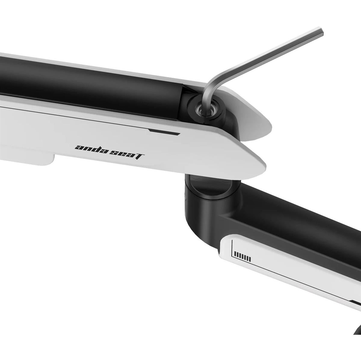 AndaSeat Stealth Pro II RGB Ergonomic Single Monitor Arm - Black/White - PakByte Computers  