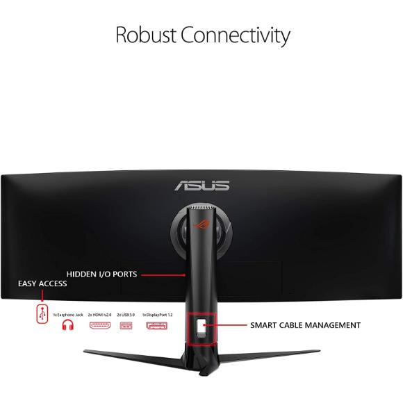 Asus ROG Strix XG49VQ 49” Curved Gaming FreeSync Monitor 144Hz Dual Full HD HDR Eye Care with DP HDMI Black - PakByte Computers 