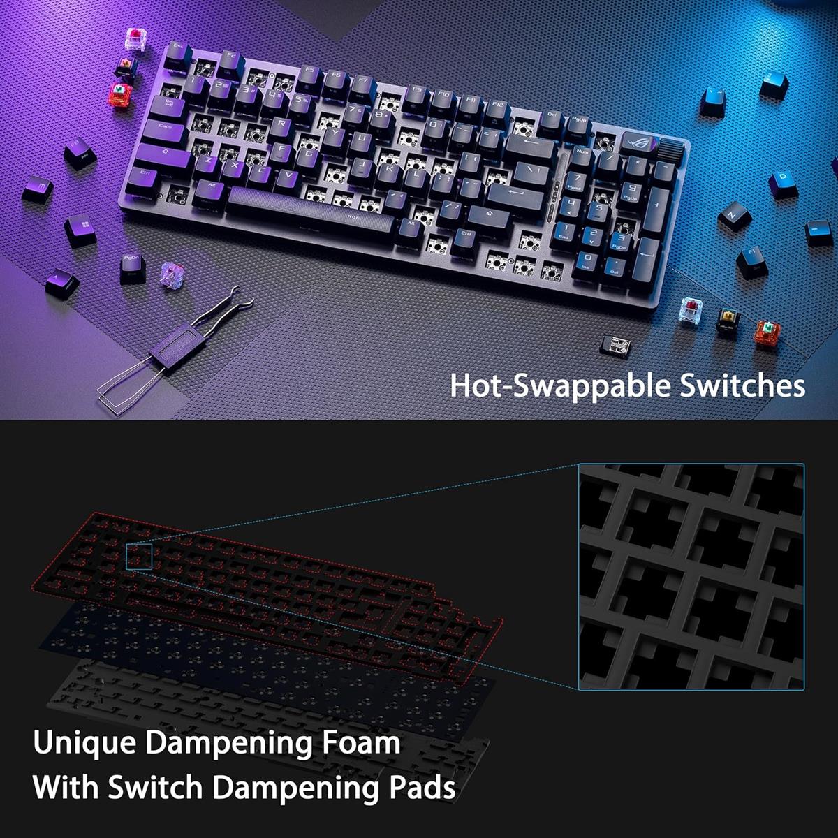 Asus Rog Strix Scope II 96 RGB Wireless Gaming Keyboard - Black (NX Snow Switches) - PakByte Computers  