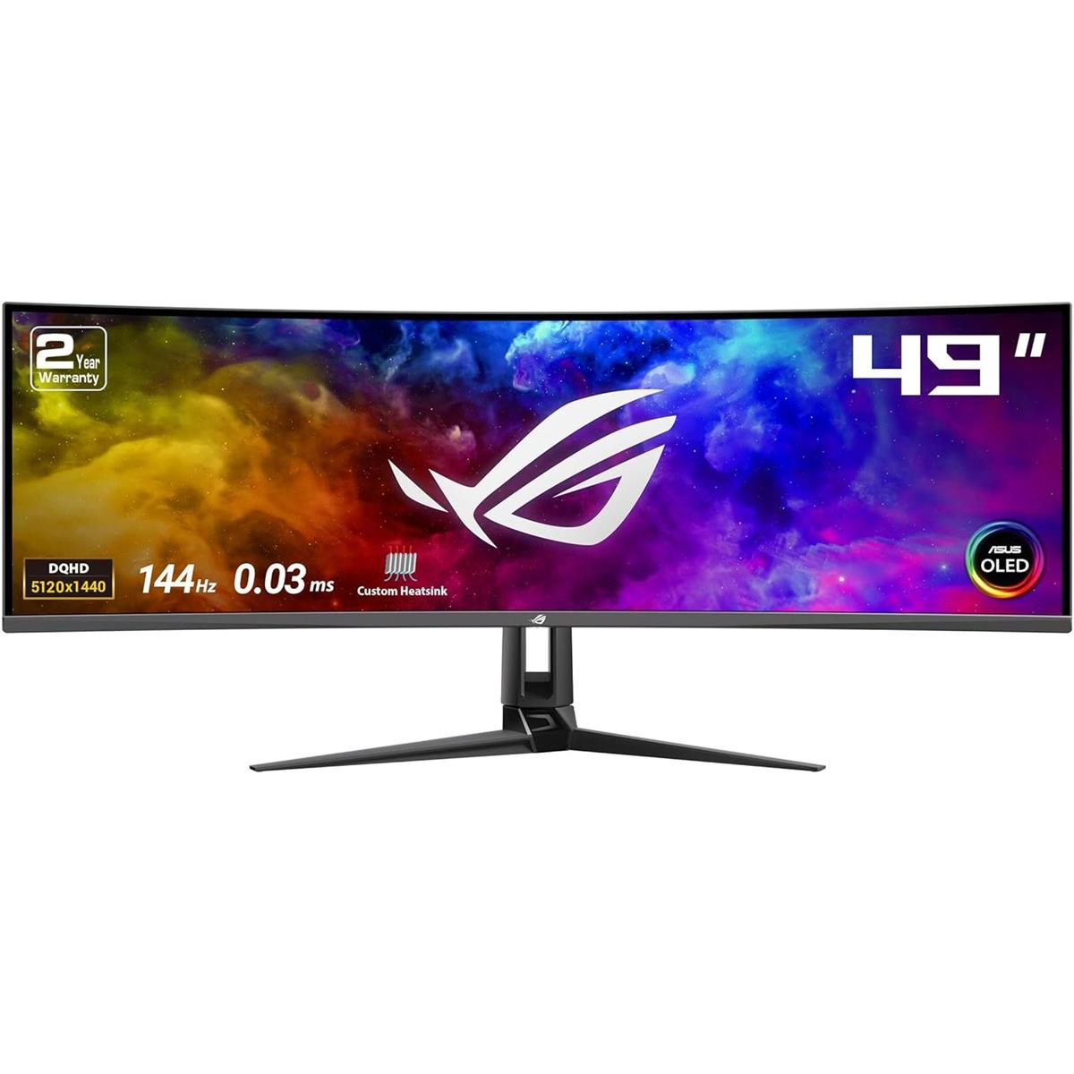 Asus Rog Swift OLED PG49WCD - 144Hz 1440p DQHD VA 49" Curved Gaming Monitor - PakByte Computers  