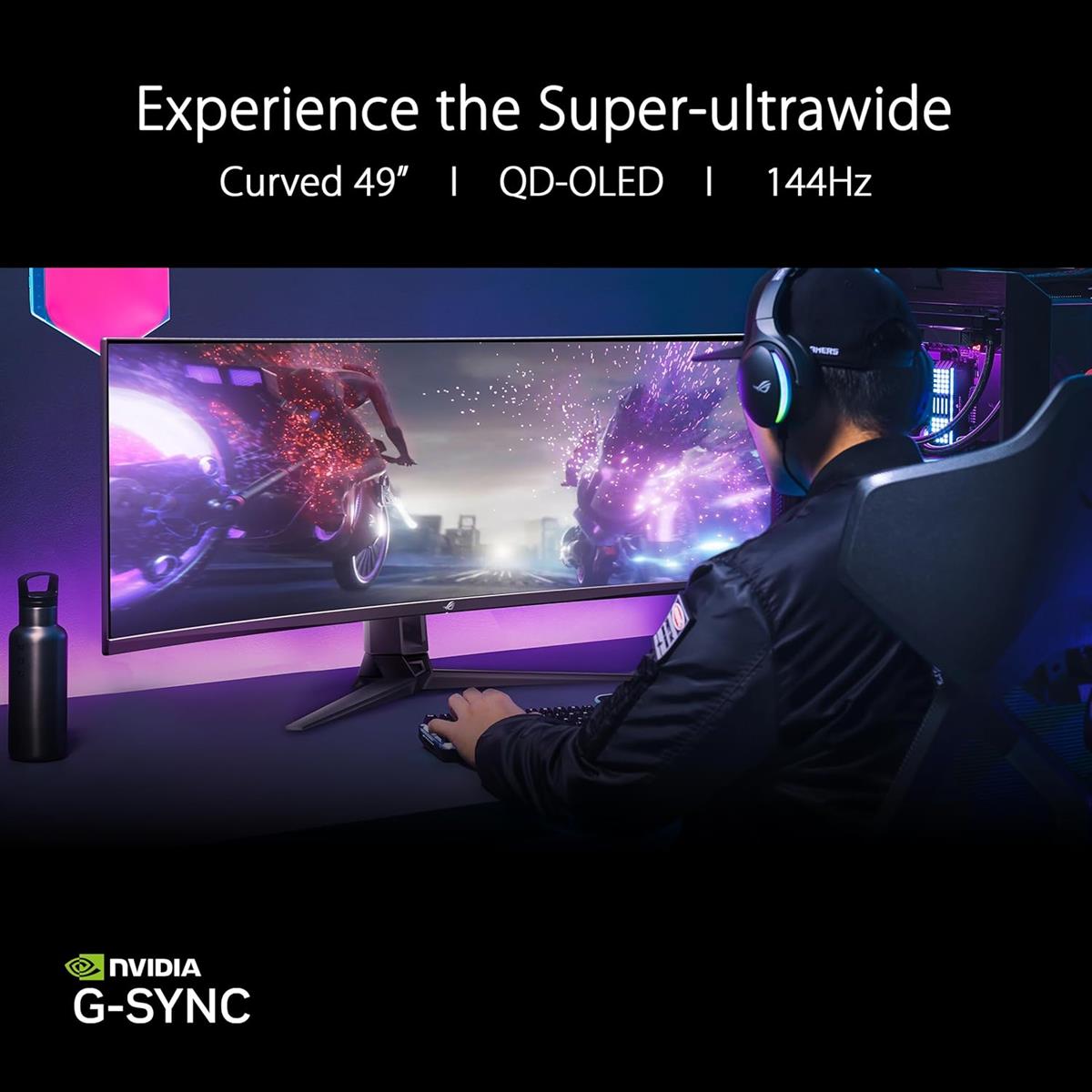 Asus Rog Swift OLED PG49WCD - 144Hz 1440p DQHD VA 49" Curved Gaming Monitor - PakByte Computers  