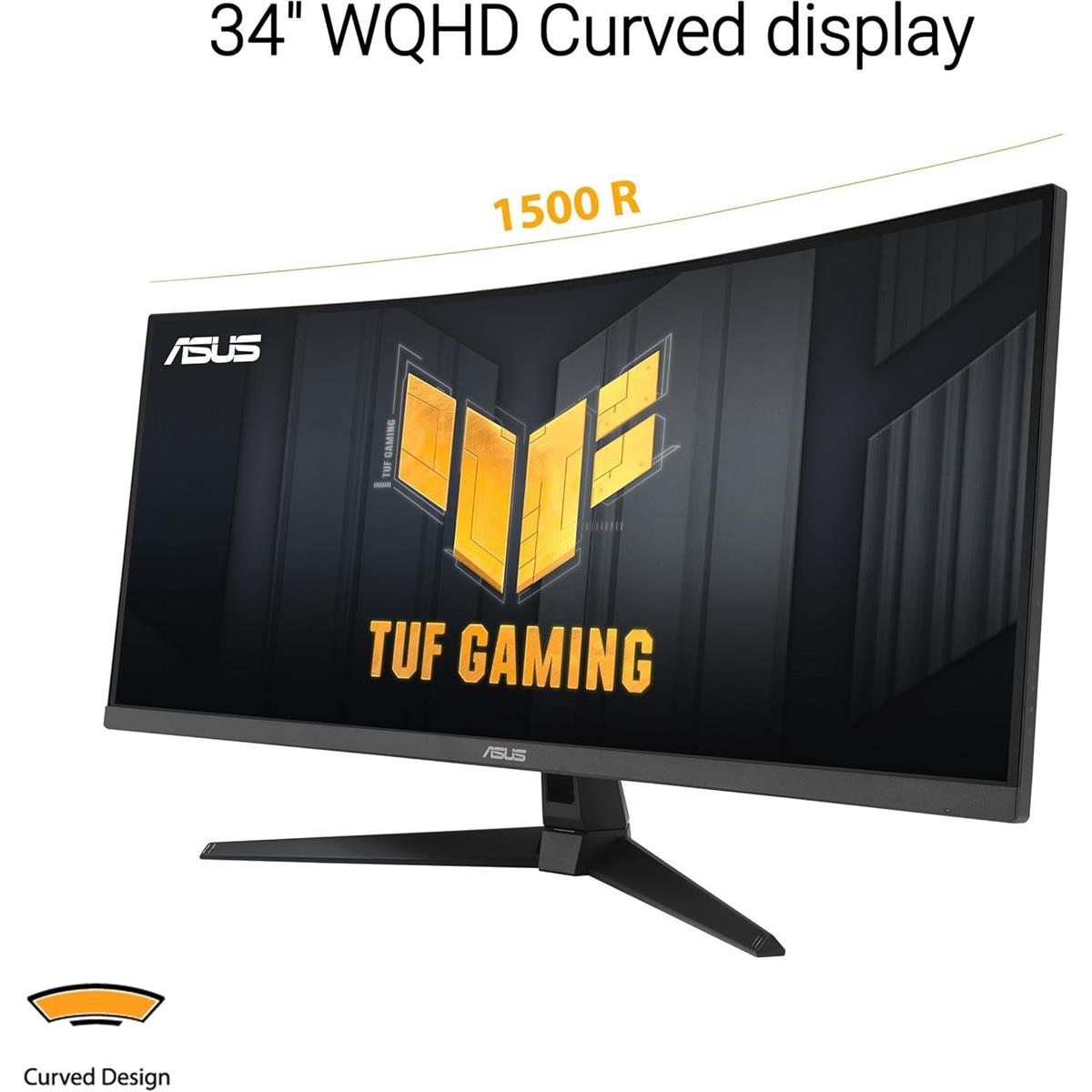 Asus Tuf Gaming VG34VQ3B 34”QHD, 180Hz Ultra-Wide Curved Monitor