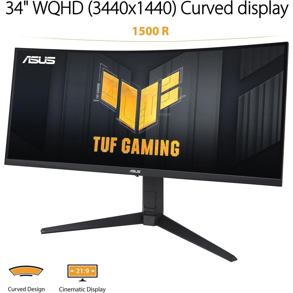 Asus Tuf Gaming VG34VQL3A 34” QHD 180Hz 1440P Curved Monitor - PakByte Computers  