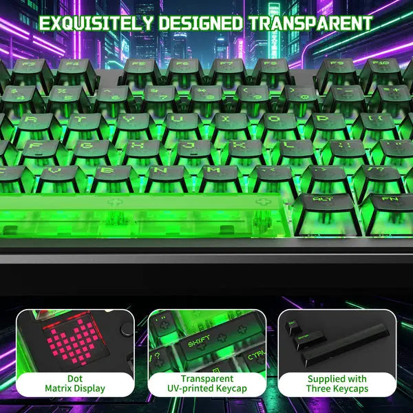 Attack Shark X87 Ultra 8K Mechanical Wireless Gaming Keyboard - Shadow Jade