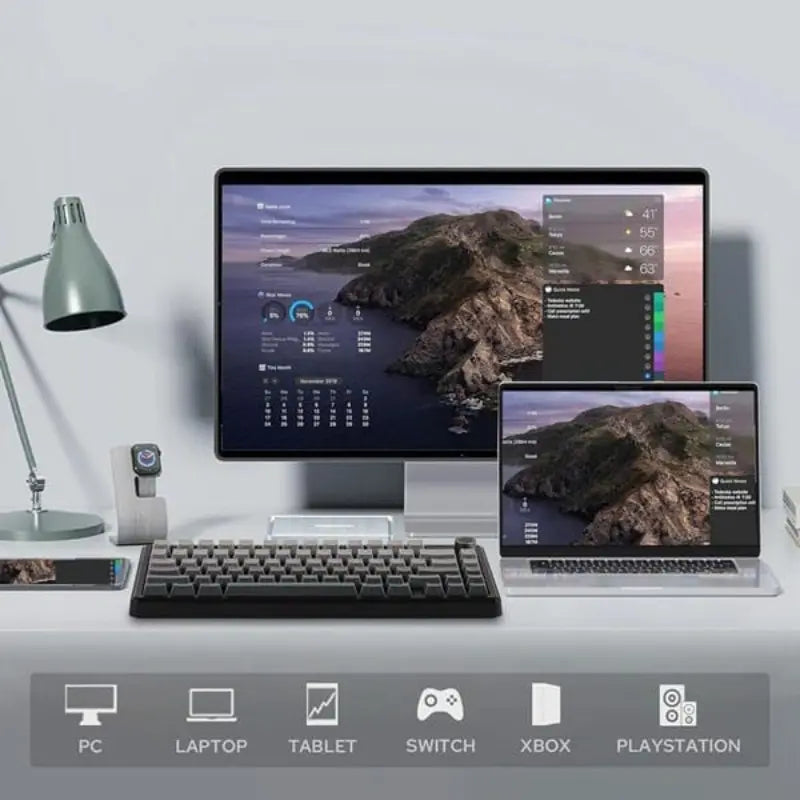 Aula F75 Max Wireless Mechanical Keyboard with TFT Screen and Knob - Gradient Gray - PakByte Computers  