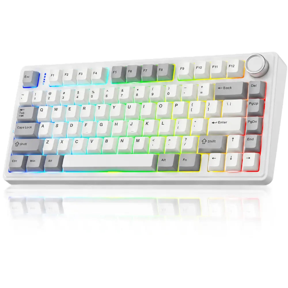 Aula F75 Wireless Gaming Mechanical Keyboard - Retro White Panel - Milk White Switches