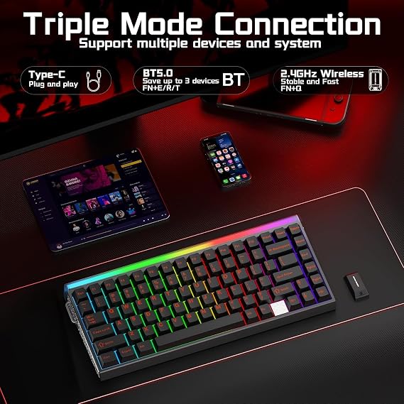 AULA HERO 75 HE Wireless Magnetic Gaming Keyboard - Black - Stormrise Magnetic Switches