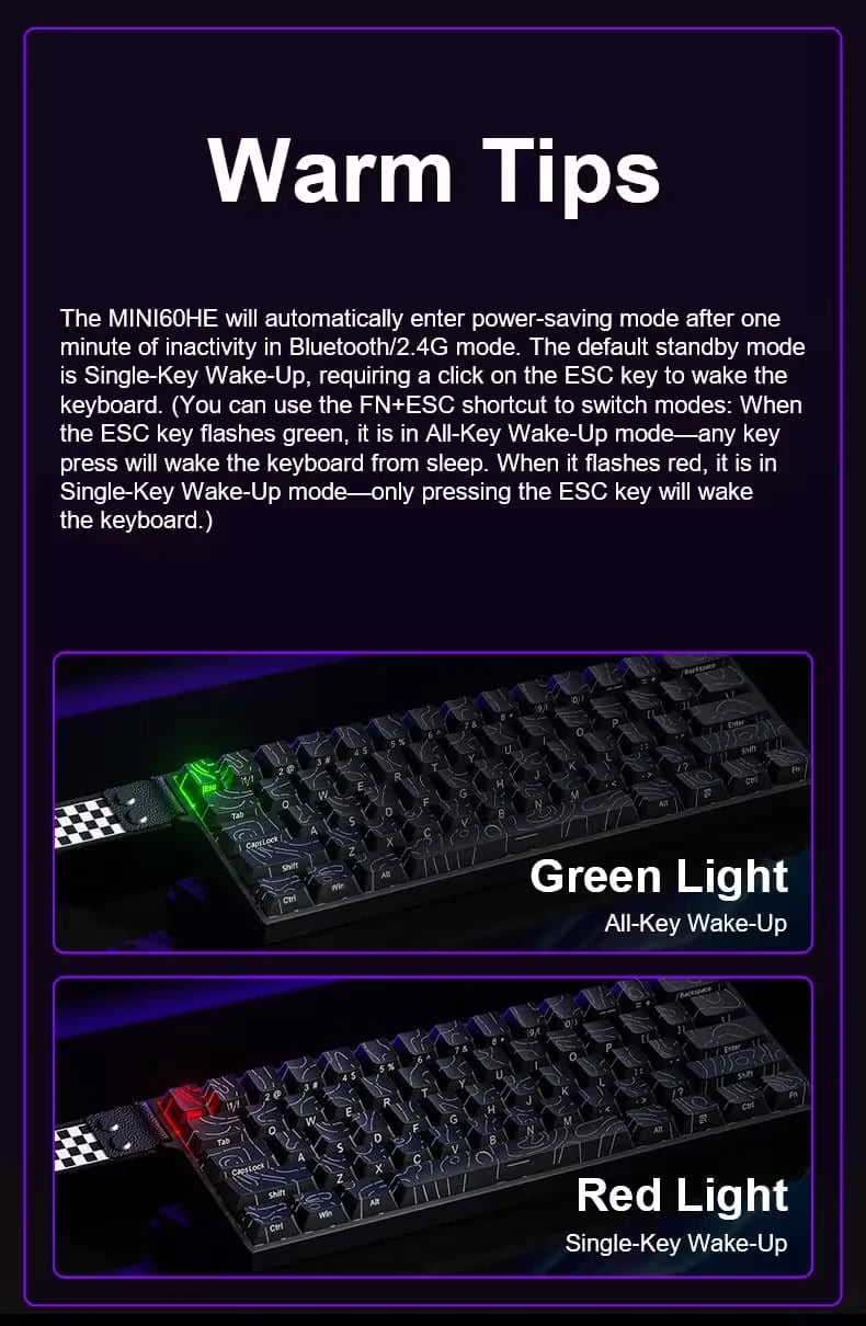 Aula MINI60 HE Hall Effect Gaming Keyboard - Black - Wind Cloud Magnetic Switches