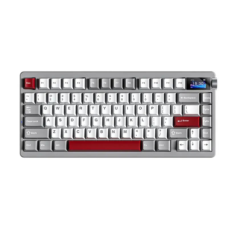 Aula Nova75 Mechanical Gaming Keyboard - White/Gray/Red - Caramel Latte Switches