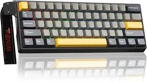 Aula WIN68 HE Max Hall Effect Gaming Keyboard - Light Grey/Dark Grey/Yellow - Wing Chun Magnetic Switch