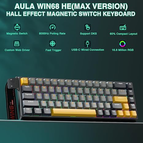 Aula WIN68 HE Max Hall Effect Gaming Keyboard - PakByte Computers  