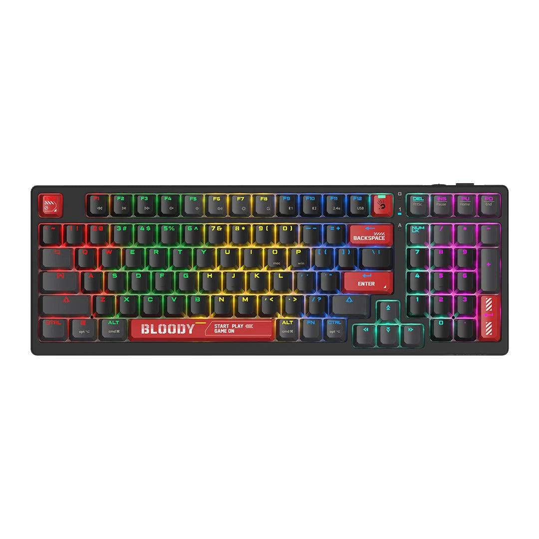 BLOODY WS98 (RED) DUAL CORE WIRELESS RED SWITCH (MECHANICAL) - PakByte  