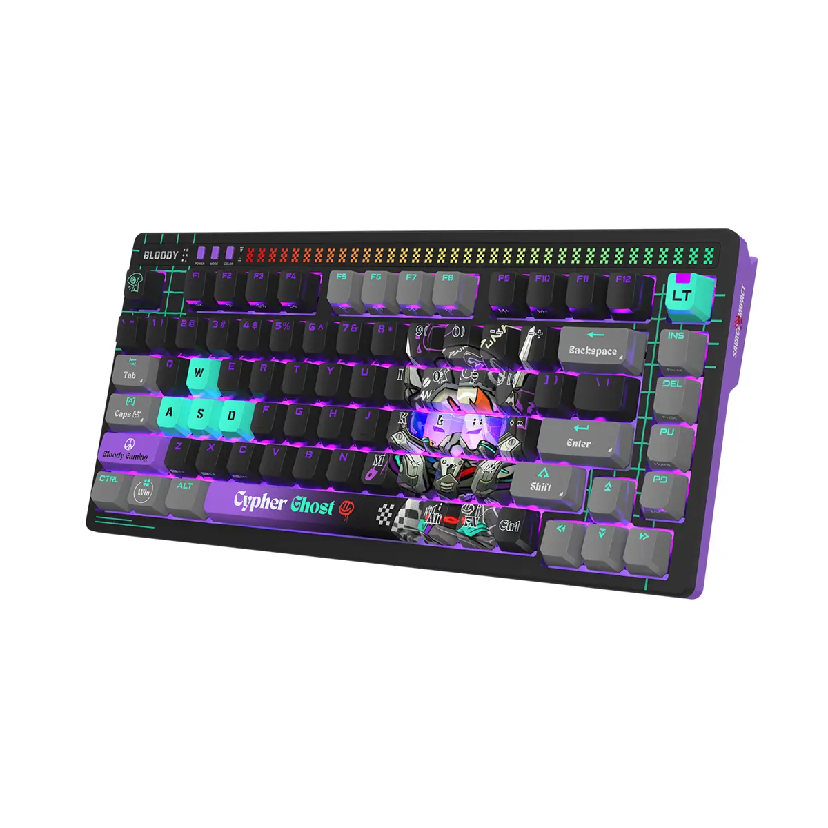 Bloody AT75 Alpha Optical Switch Mechanical Keyboard - Cypher Ghost - PakByte Computers  