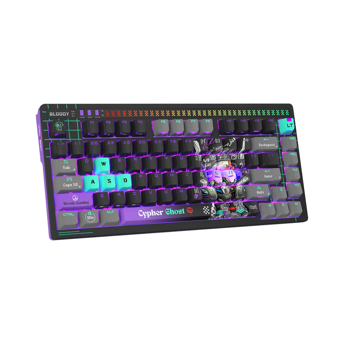 Bloody AT75 Alpha Optical Switch Mechanical Keyboard - Cypher Ghost - PakByte Computers  