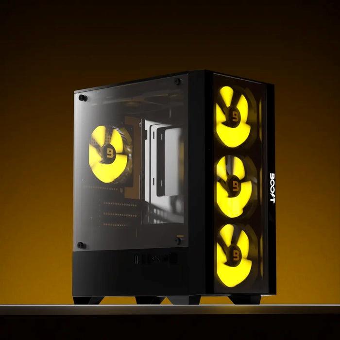 Boost Enclosure Essential Series E200 Mid-Tower microATX Case with 4 ARGB Fans - PakByte Computers  