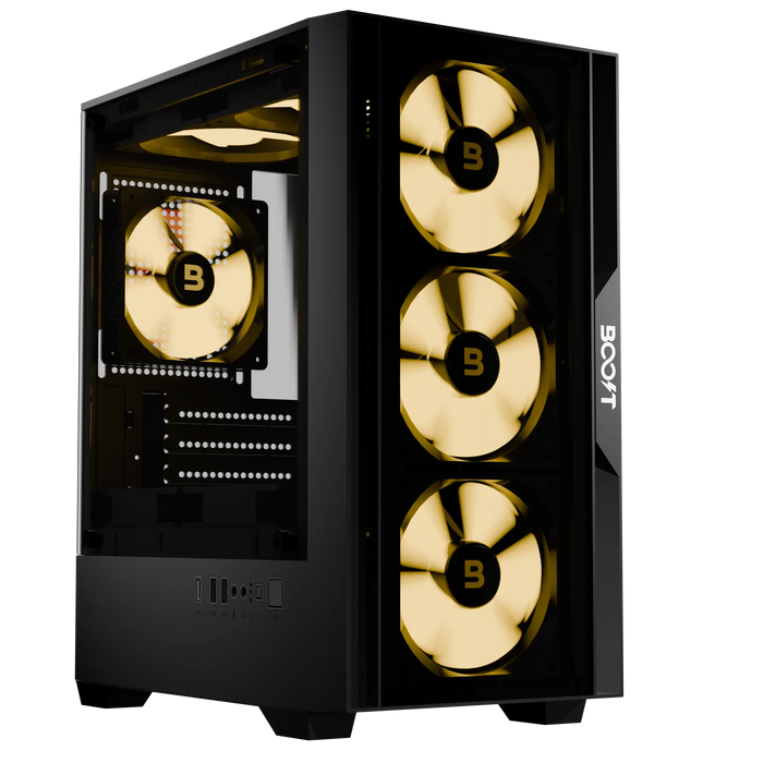 Boost Enclosure Essential Series E200 Mid-Tower microATX Case with 4 ARGB Fans
