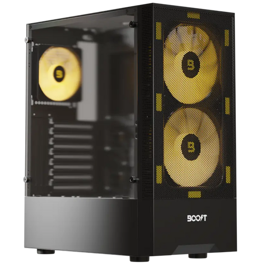 Boost Enclosure Pro Series P100 Mid-Tower microATX Gaming Case with 3 ARGB Fans